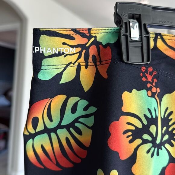 NWT Hurley Board Shorts Swim Phantom Quick Dry 4 Way Stretch Tropical Black 32 - Picture 9 of 13